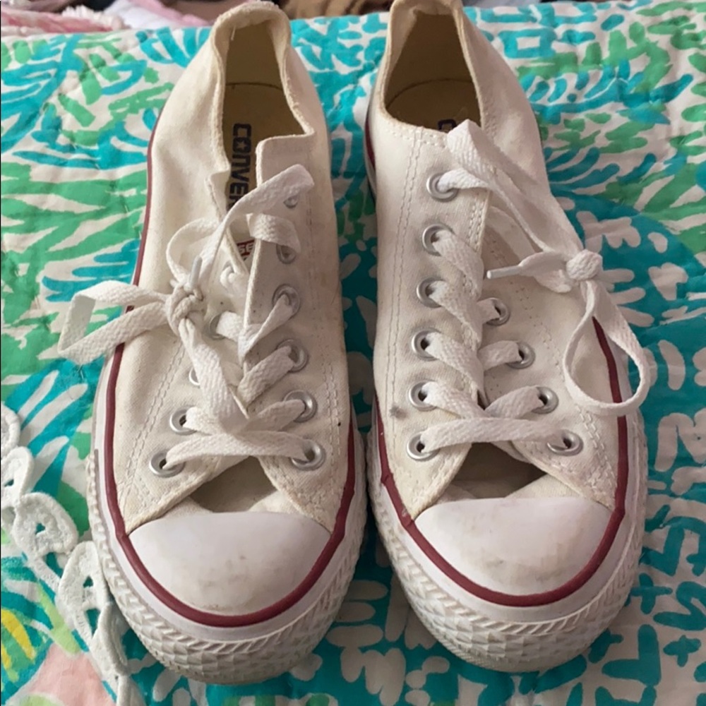 Low style white sneakers